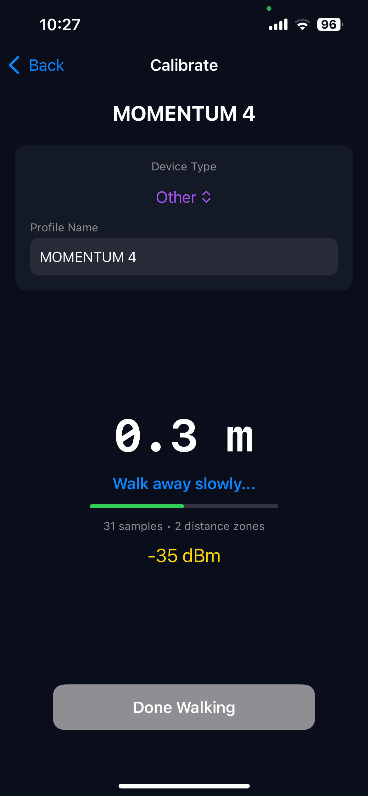 Auto-calibration walking mode